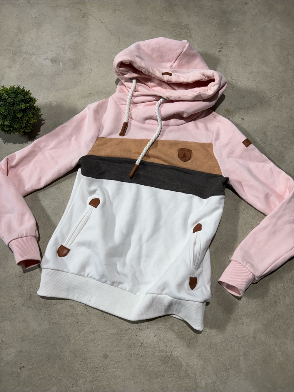 Wana Kome Canada Hoodie Sweatshirt Color Block Thick Cozy‎ Spring Women Medium